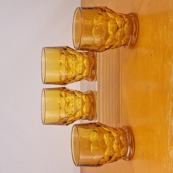 Anchor Hocking Other - Anchor Hocking Georgin Amber glass honey comb tumbler juice cocktail glasses